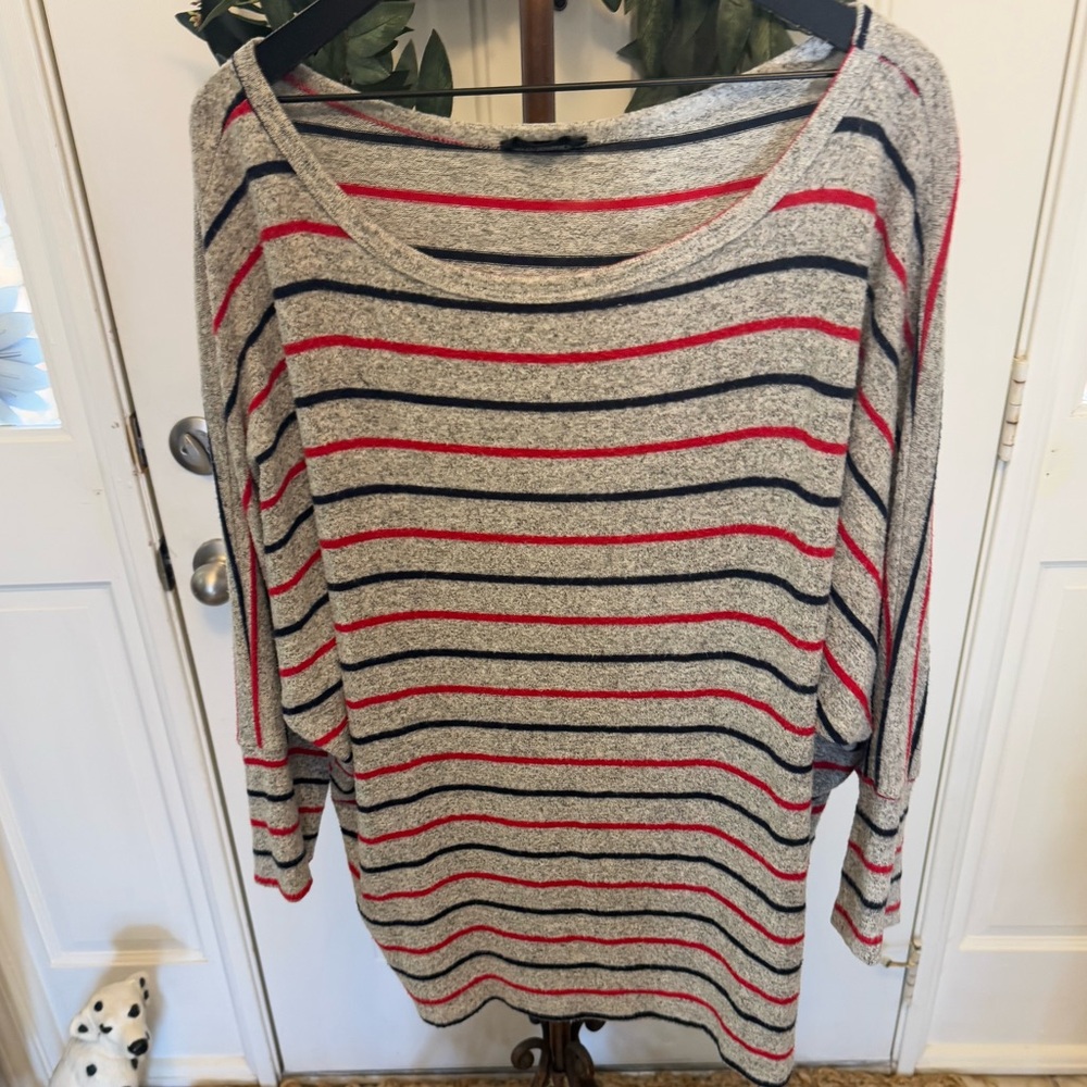Botanique Stripe Soft Top Shirt LS M Oversized